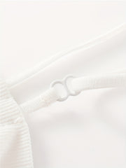 Ribbed Halter Wireless Bra Seamless Stretch Lingerie