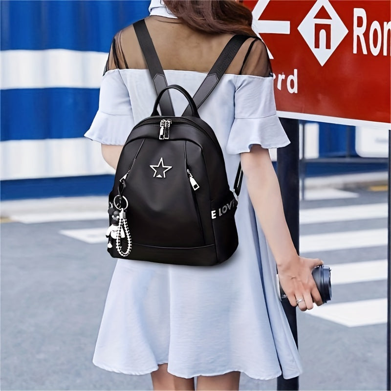 Star Decor Backpack Purse Preppy Daypack for Women