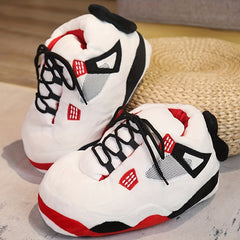 Women's Plush Sneakers Slippers Lace Up Keep Warm Slip On Shoes
