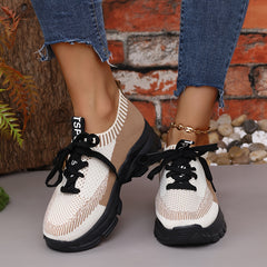 Women's Thick Bottom Running Shoes Mesh Breathable Non-slip Durable Casual Shoes