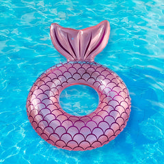 Mermaid Inflatable Swimming Ring Transparent Adult Pool Beach Party Water Toy
