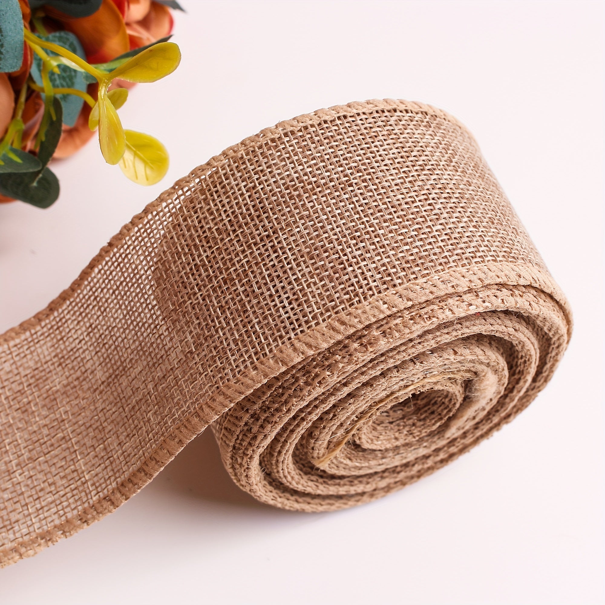 DIY Christmas Ribbon Hemp Iron Wire Edge Webbing 1.96ft