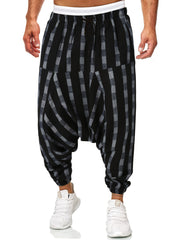 Men's Striped Drawstring Casual Pants