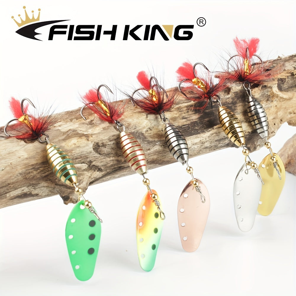12g Spinnerbait w/ Feather Treble Hook & Metal Spoon Hard Lure for Fish
