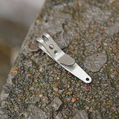Stainless Steel Pocket Clip with Snap for Outdoor Camping & Hiking