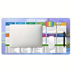Colorful Calendar Large Mouse Pad for Women, Non-Slip Rubber Mouse Pad