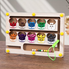 Wooden Sorting Maze Numbers Counting Puzzle Toy for Kids