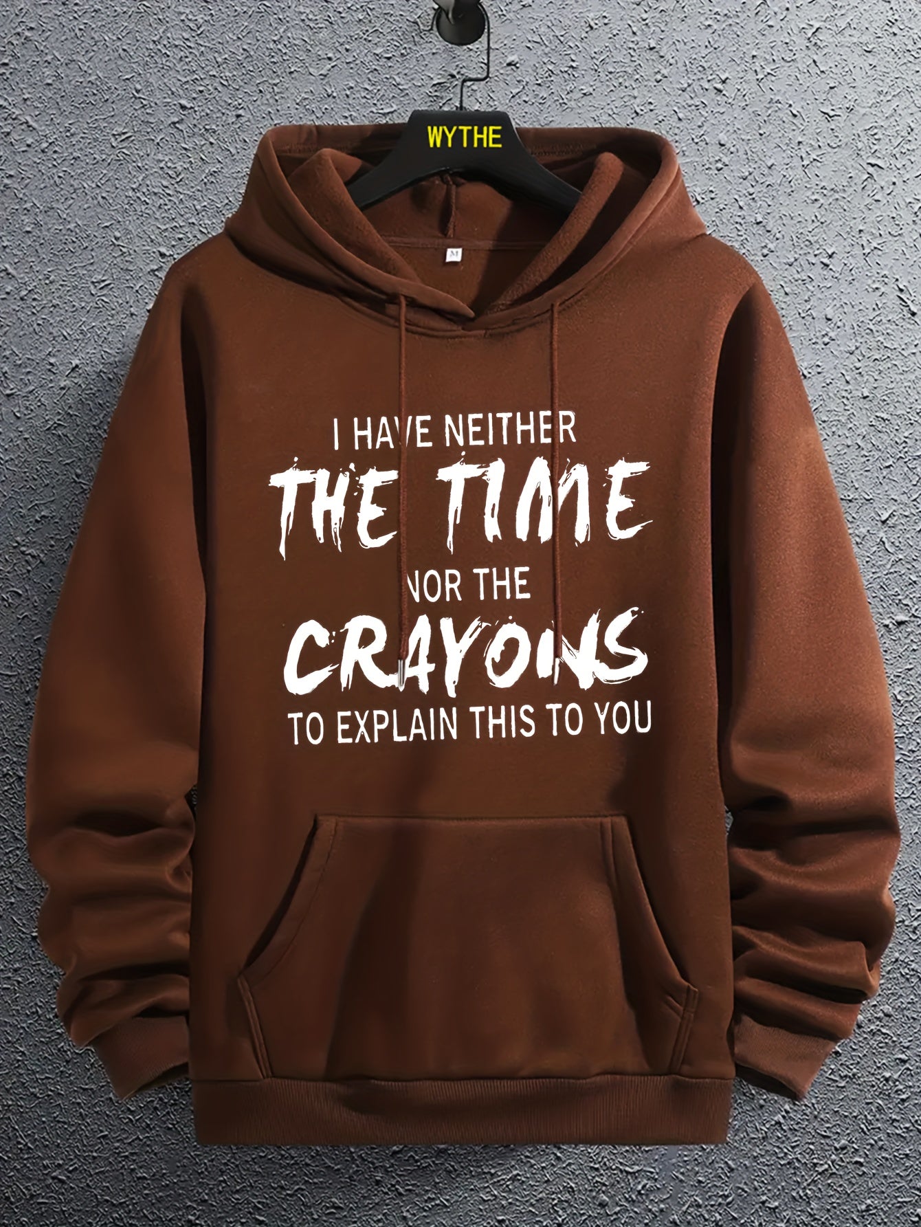 Graphic Print Hoodie with Kangaroo Pocket for Men
