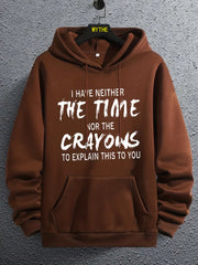 Graphic Print Hoodie with Kangaroo Pocket for Men