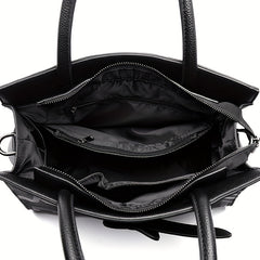 Embossed Handbag Women's Fashionable Satchel Bag With Zipper