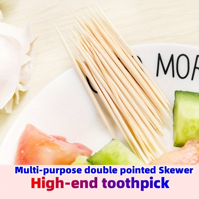 150 Natural Bamboo Toothpicks Double Headed Disposable
