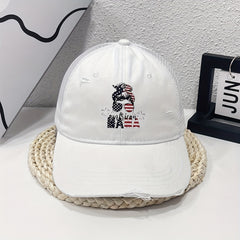 MAMA Flag Baseball Cap Vintage Washed Distressed Dad Hat