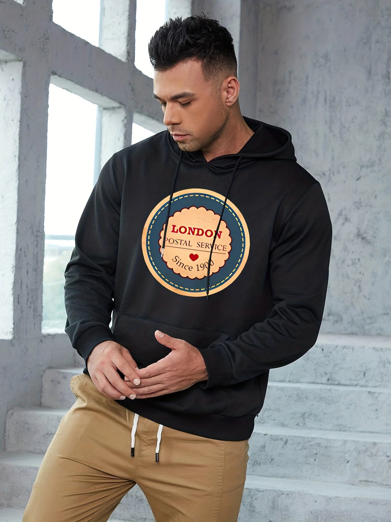 London Postal Service Print Hoodie for Men
