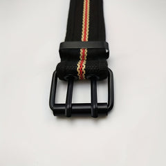 Striped Belt Double Pin Buckle Heavy Duty Belt