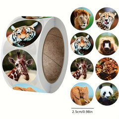 1500pcs Animal Stickers Roll - Teacher Classroom Reward Handbook Gift Decoration