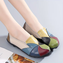 Women's Colorblock Flat Shoes Soft Sole Slip On Casual Anti slip Flats