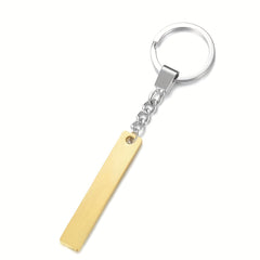 Engraved Bar Key Chain Custom Numbers Key Ring Gift