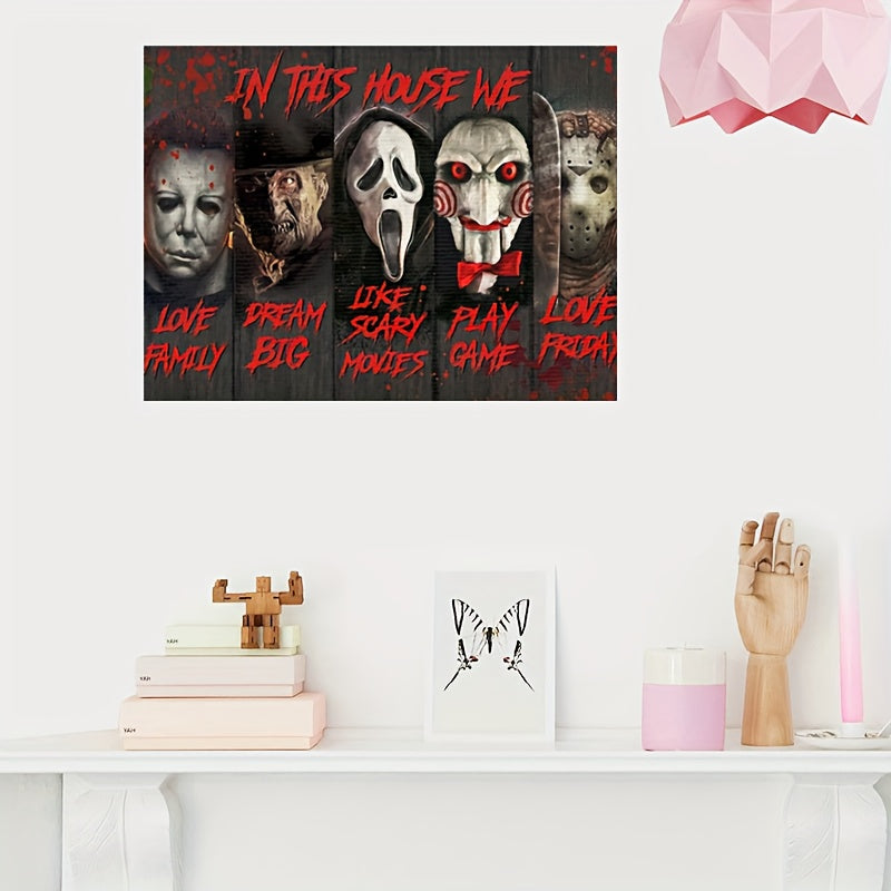 Halloween Clown Canvas Painting Frameless Decorative Wall Art Pictures