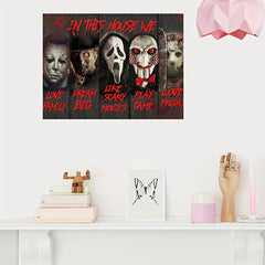 Halloween Clown Canvas Painting Frameless Decorative Wall Art Pictures