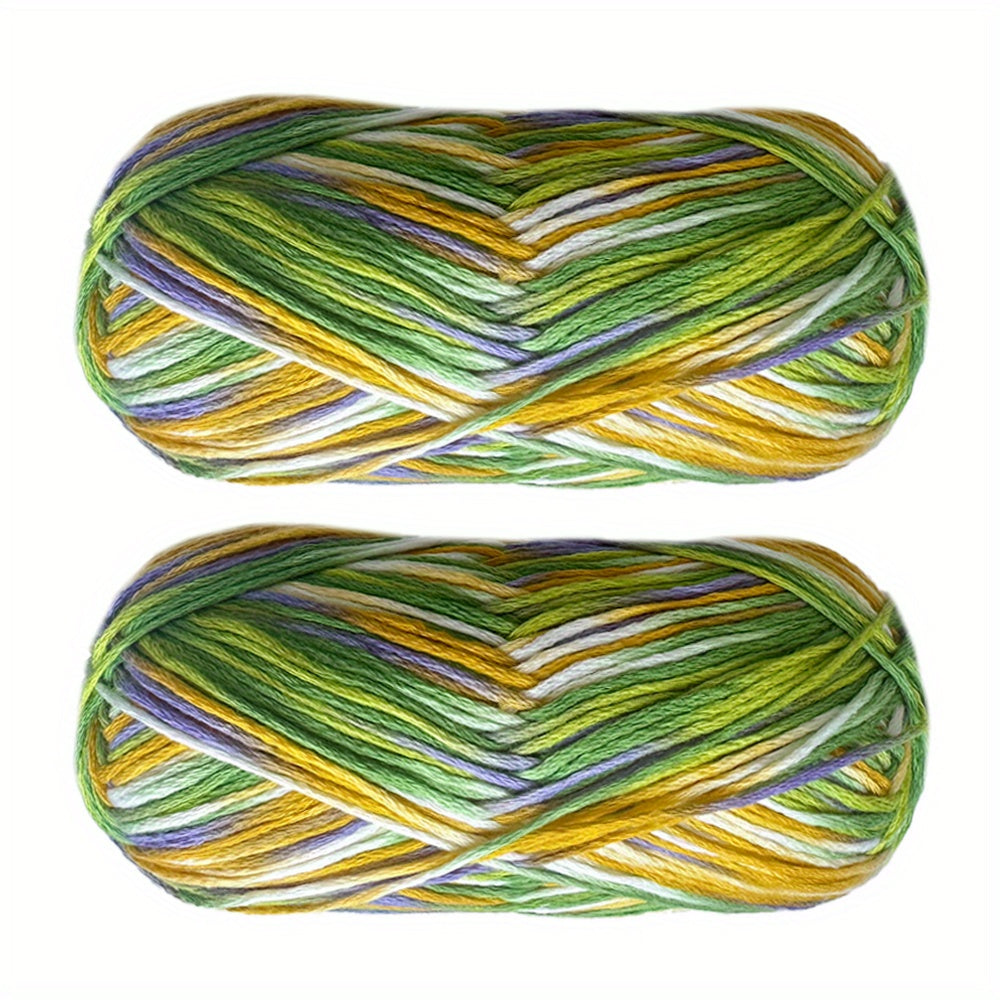 2pcs Colorful Section Dyed Yarn 200g 7oz for Knitting & Crafts DIY