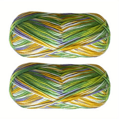 2pcs Colorful Section Dyed Yarn 200g 7oz for Knitting & Crafts DIY