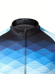 Men's Cycling Jersey Gradient Geometric Graphic Short Sleeves Shirt