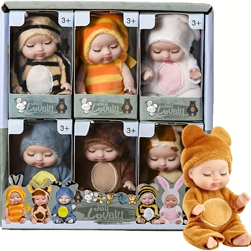 6pcs Fairy Princess Doll Set with 4 Animal Kids Perfect for Birthdays