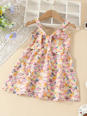 Toddler Girls Flowers Graphic Bow Cami Princess Dress