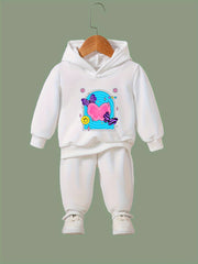 Butterfly Happy Face Long Sleeve Hooded Sweatshirt Girls