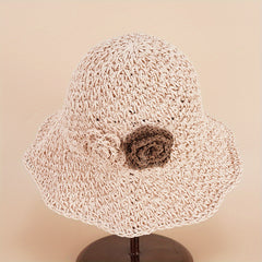 Flower Foldable Sun Hat Seaside Vacation Sun Hat