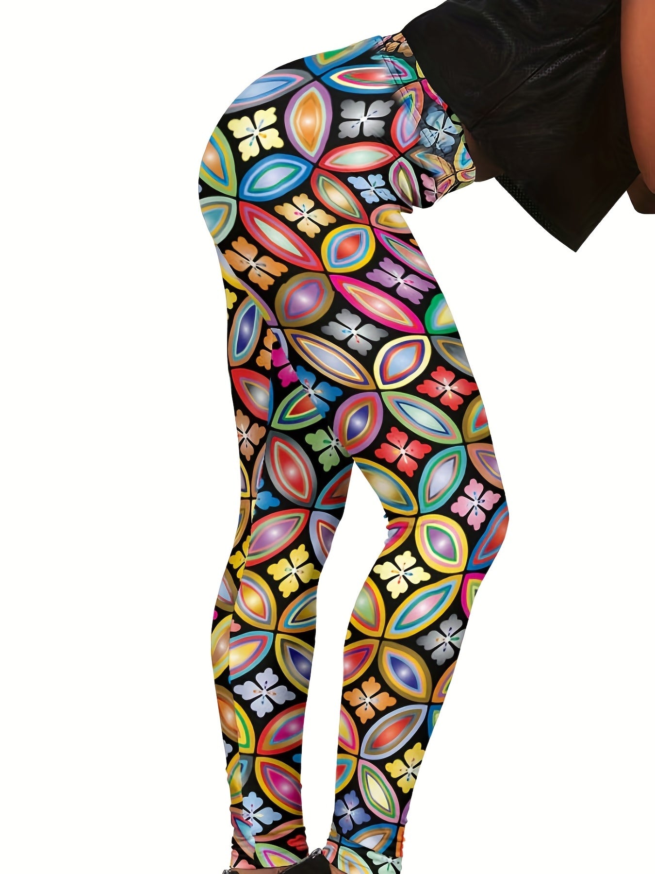 Hippie Style High Waist Leggings Skinny Casual Leggings Women's Clothing