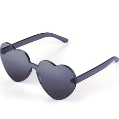 Heart Sunglasses For Women Men Jelly One piece Party Travel Sun Shades