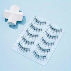 5 Pairs Fairy Tip Tail Cross False Eyelashes Natural Look Reusable Thick Long