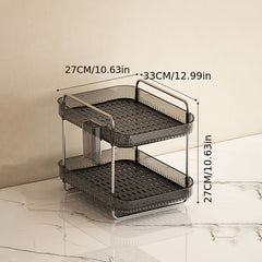 PET Plastic Transparent Two-layer Light Drain Office Storage Rack