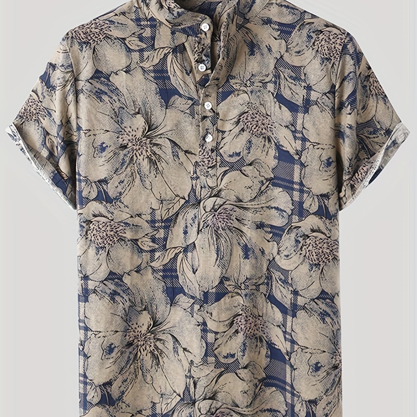 Flower Pattern Print Men s Comfy T shirt Graphic Tee
