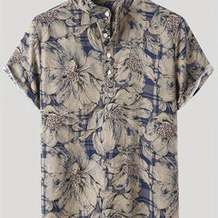 Flower Pattern Print Men s Comfy T shirt Graphic Tee