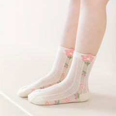 Princess Style Lace Bow Mesh Knee High Socks for Girls
