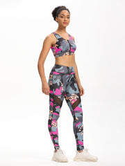 Camo High Waist Yoga Leggings Mesh Sports Fitness Leggings