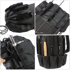 Portable Folding Fishing Rod Reel Bag Cylindrical Fishing Bags