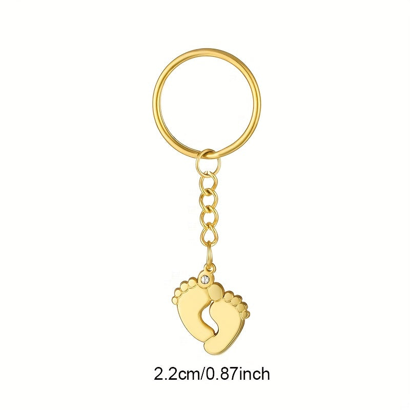 Customized Letter Foot Pendant Keychain Engraved Name Jewelry