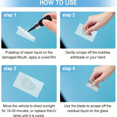 Professional Car Windshield Repair Kit - Fixes Glass Cracks and Scratches