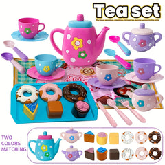 Tea Party Play Set for Little Girls Pretend Princess Tea Time Kitchen