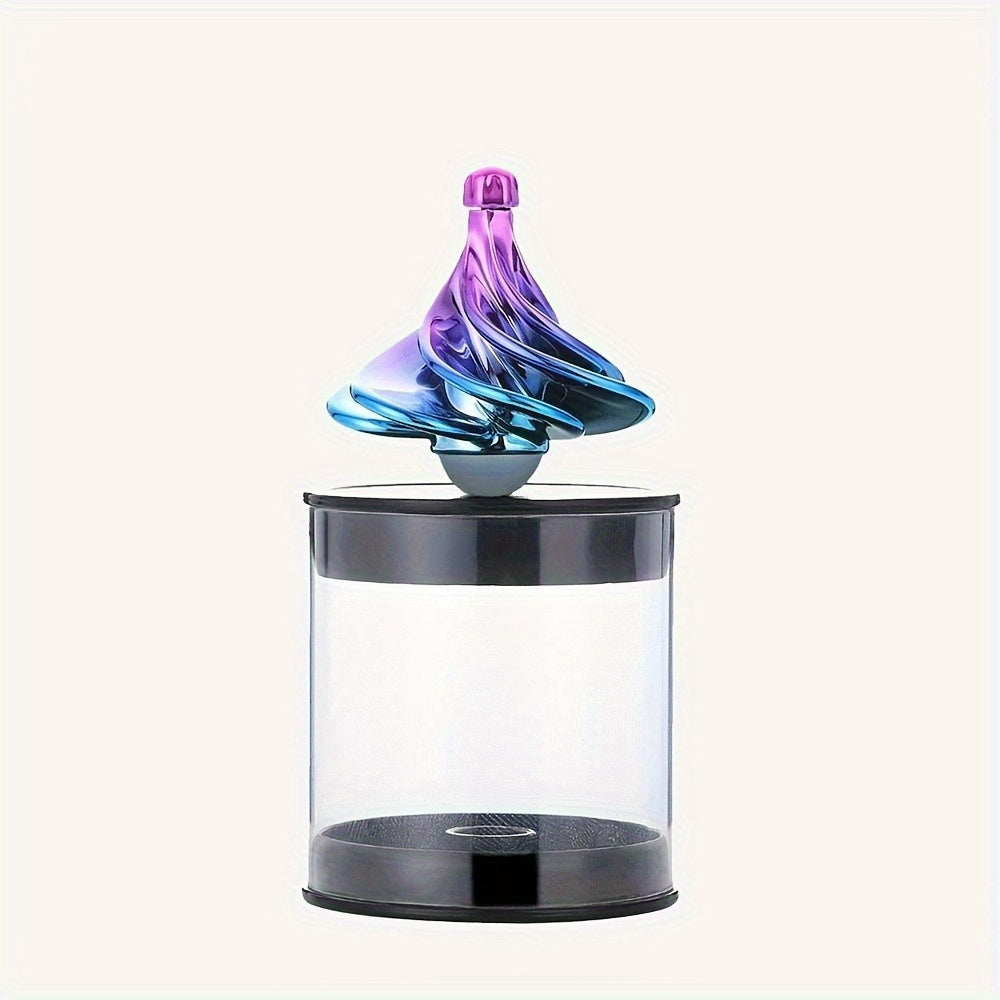 Vibrant Wind Powered Spinning Desk Ornament - Golden/Purple