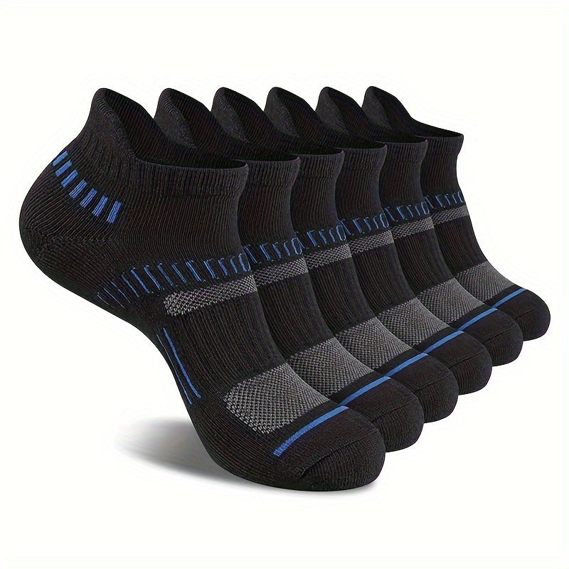6 Pairs Men's Running Ankle Socks Deodorant Thickened Sports Non Slip