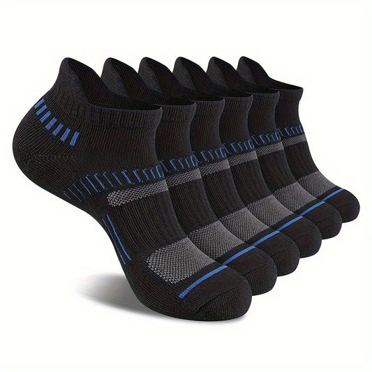 6 Pairs Men's Running Ankle Socks Deodorant Thickened Sports Non Slip
