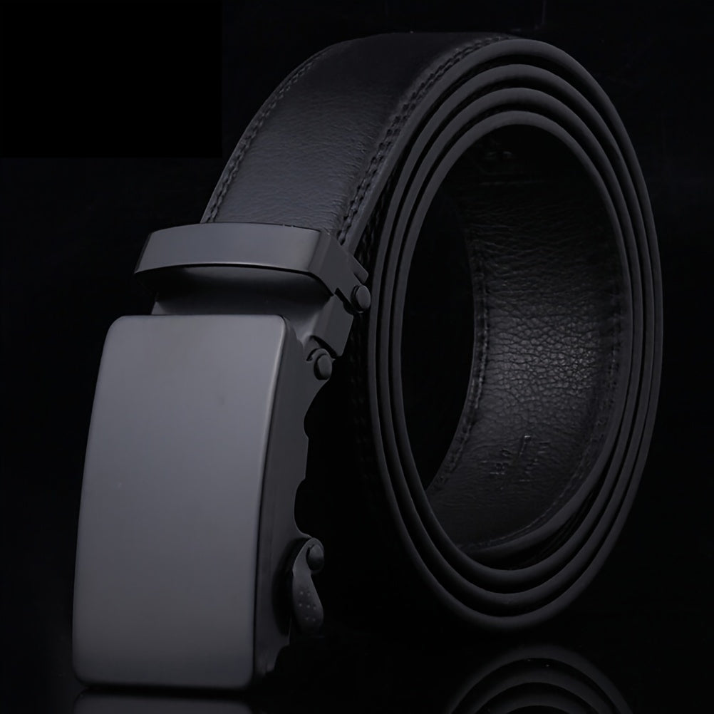 Men's Automatic Buckle Adjustable Business PU Leather Belt