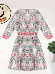 Women's Plus Paisley Print Long Sleeve Boho Cover Up