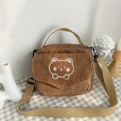 Bear Crossbody Bag Square Shoulder Bag Coin Purse for Girls