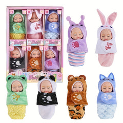 6pcs Fairy Princess Doll Set with Pajamas - Adorable Animal Youngsters Doll