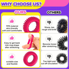 Set of 12 Silicone Fidget Rings for Children Sensory Toys